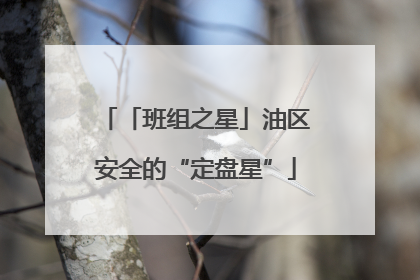 「班组之星」油区安全的“定盘星”
