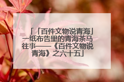 「百件文物说青海」一纸布告里的青海茶马往事——《百件文物说青海》之六十五