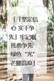 「坚定信心 实干争先」牢记嘱托勇争先 绿色“光”芒耀高原