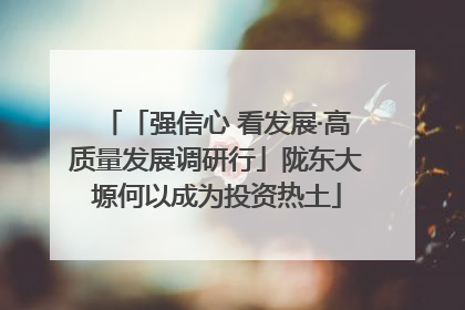 「强信心 看发展·高质量发展调研行」陇东大塬何以成为投资热土