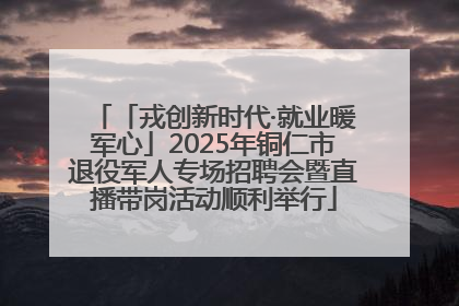 「戎创新时代·就业暖军心」2025年铜仁市退役军人专场招聘会暨直播带岗活动顺利举行
