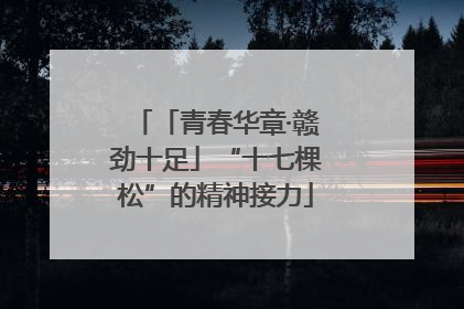 「青春华章·赣劲十足」“十七棵松”的精神接力