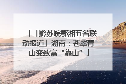「黔苏皖鄂湘五省联动报道」湖南：苍翠青山变致富“靠山”