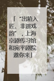 “出箱入匠、非遗戏韵”，上海京剧传习馆和宛平剧院邀你来