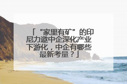 “家里有矿”的印尼力邀中企深化产业下游化，中企有哪些最新考量？
