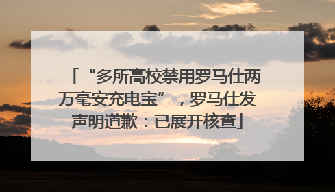 “多所高校禁用罗马仕两万毫安充电宝”，罗马仕发声明道歉：已展开核查