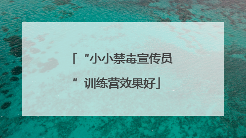 “小小禁毒宣传员”训练营效果好