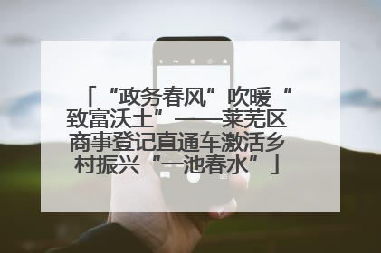 “政务春风”吹暖“致富沃土”——莱芜区商事登记直通车激活乡村振兴“一池春水”
