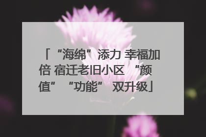 “海绵”添力 幸福加倍 宿迁老旧小区 “颜值”“功能” 双升级