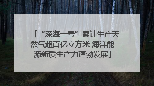 “深海一号”累计生产天然气超百亿立方米 海洋能源新质生产力蓬勃发展
