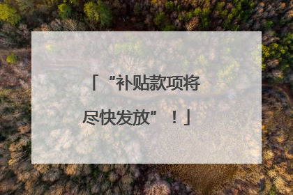 “补贴款项将尽快发放”！