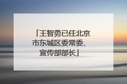 王智勇已任北京市东城区委常委、宣传部部长