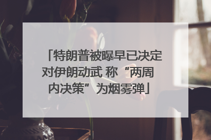 特朗普被曝早已决定对伊朗动武 称“两周内决策”为烟雾弹
