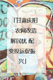 甘肃庆阳：农网改造解民忧 配变投运促振兴