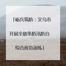 砺兵筑防：义乌市开展全链条防汛防台综合应急演练