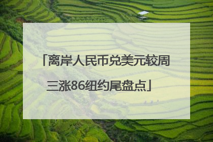 离岸人民币兑美元较周三涨86纽约尾盘点