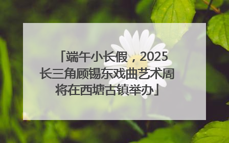 端午小长假，2025长三角顾锡东戏曲艺术周将在西塘古镇举办