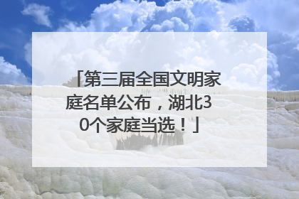 第三届全国文明家庭名单公布，湖北30个家庭当选！