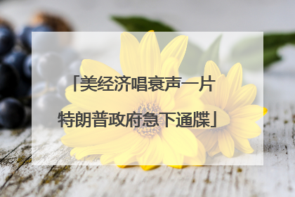 美经济唱衰声一片 特朗普政府急下通牒