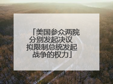 美国参众两院分别发起决议 拟限制总统发起战争的权力