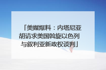 美媒爆料：内塔尼亚胡请求美国斡旋以色列与叙利亚新政权谈判