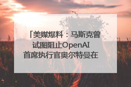 美媒爆料：马斯克曾试图阻止OpenAI首席执行官奥尔特曼在中东的AI交易