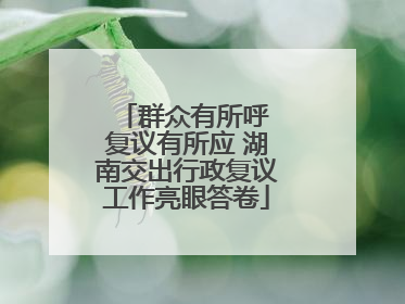 群众有所呼 复议有所应 湖南交出行政复议工作亮眼答卷