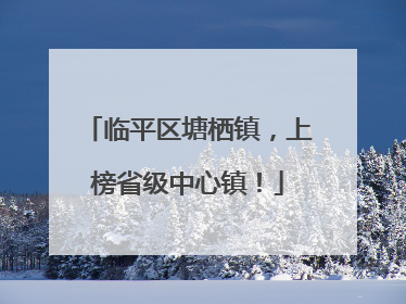 临平区塘栖镇，上榜省级中心镇！
