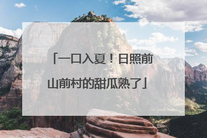 一口入夏！日照前山前村的甜瓜熟了
