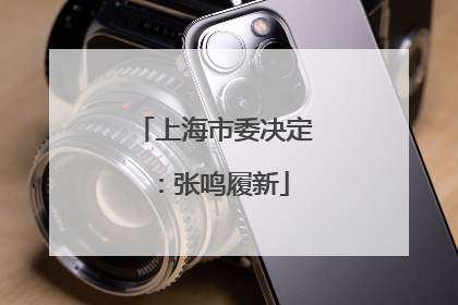 上海市委决定：张鸣履新