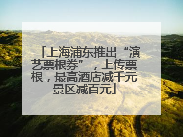 上海浦东推出“演艺票根券”，上传票根，最高酒店减千元景区减百元