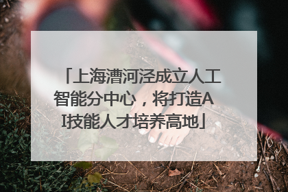 上海漕河泾成立人工智能分中心，将打造AI技能人才培养高地
