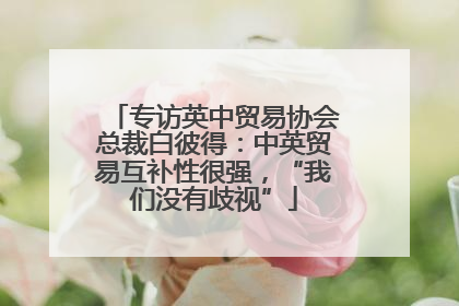 专访英中贸易协会总裁白彼得：中英贸易互补性很强，“我们没有歧视”
