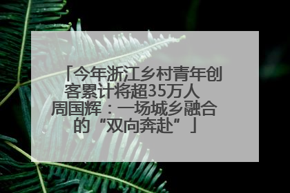 今年浙江乡村青年创客累计将超35万人 周国辉：一场城乡融合的“双向奔赴”