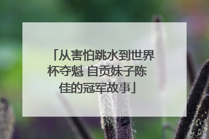 从害怕跳水到世界杯夺魁 自贡妹子陈佳的冠军故事