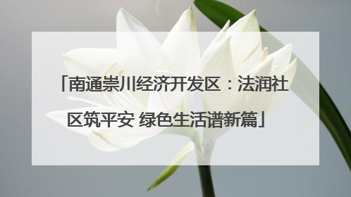 南通崇川经济开发区：法润社区筑平安 绿色生活谱新篇