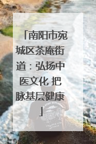 南阳市宛城区茶庵街道：弘扬中医文化 把脉基层健康