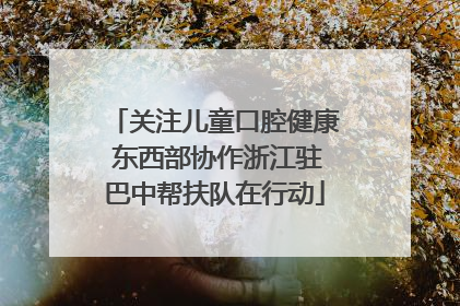 关注儿童口腔健康 东西部协作浙江驻巴中帮扶队在行动
