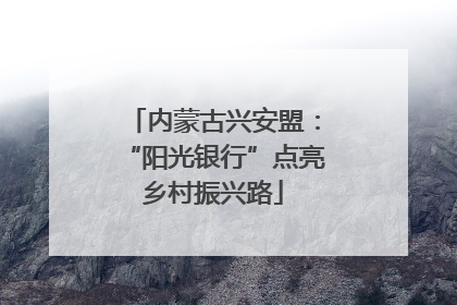 内蒙古兴安盟：“阳光银行”点亮乡村振兴路