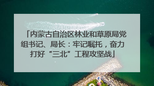 内蒙古自治区林业和草原局党组书记、局长：牢记嘱托，奋力打好“三北”工程攻坚战