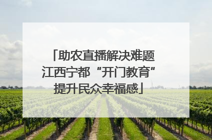 助农直播解决难题 江西宁都“开门教育”提升民众幸福感
