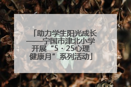 助力学生阳光成长——宁国市津北小学开展“5・25心理健康月”系列活动