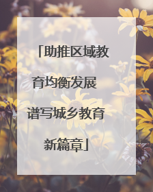 助推区域教育均衡发展 谱写城乡教育新篇章