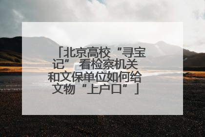 北京高校“寻宝记” 看检察机关和文保单位如何给文物“上户口”