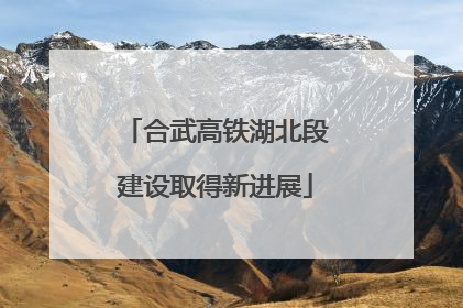 合武高铁湖北段建设取得新进展