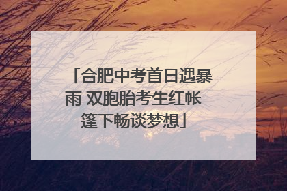 合肥中考首日遇暴雨 双胞胎考生红帐篷下畅谈梦想