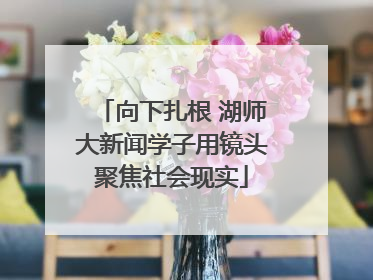 向下扎根 湖师大新闻学子用镜头聚焦社会现实
