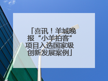 喜讯！羊城晚报“小羊拍客”项目入选国家级创新发展案例