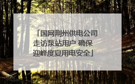 国网荆州供电公司走访泵站用户 确保迎峰度夏用电安全