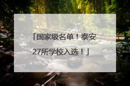 国家级名单！泰安27所学校入选！